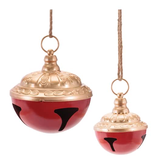 Melrose Red Decorative Jingle Bell Ornament Set